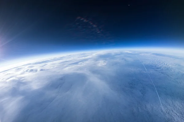 In de buurt van ruimte fotografie - 20km boven de grond - echte foto — Stockfoto