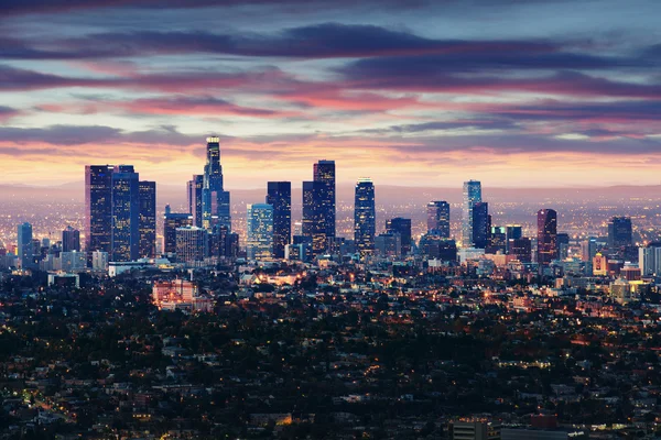 Los angeles - skyline de cidade de Califórnia Fotos De Bancos De Imagens Sem Royalties