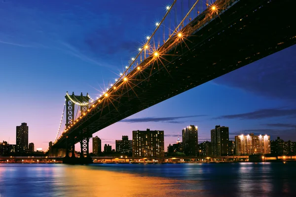 Manhattan de Nova Iorque ao pôr-do-sol - Nova Iorque — Fotografia de Stock