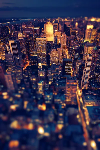 New York Manhattan la nuit avec mise au point douce — Photo