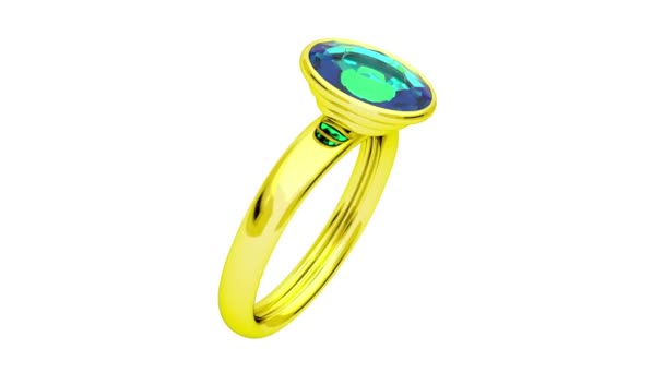 zlatý prsten se zeleným diamond