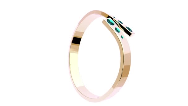 Pink gold ring with six diamonds — Stock Video