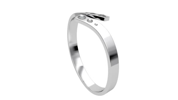 Platina ring med diamanter — Stockvideo