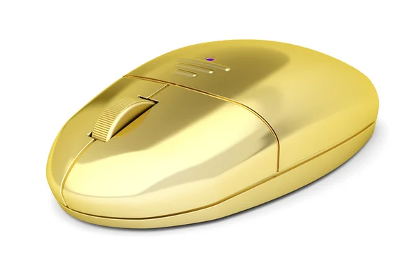 Złoty mysz bezprzewodowa — Zdjęcie stockowe
