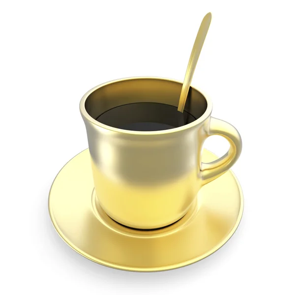 Filiżanka kawy złoty — Zdjęcie stockowe
