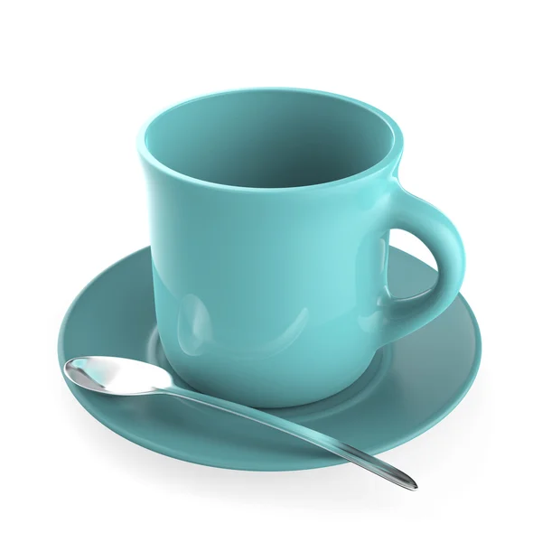 Türkisfarbene Kaffeetasse — Stockfoto