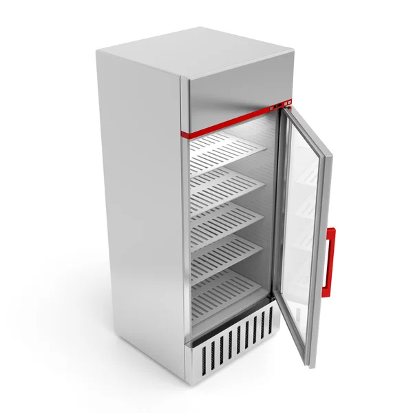 Silberner Kühlschrank — Stockfoto
