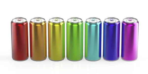 Rainbow cans — Stock Photo, Image