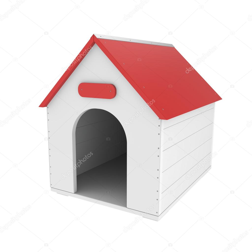 Doghouse on white