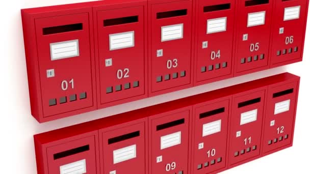 Caixas de correio vermelhas — Vídeo de Stock