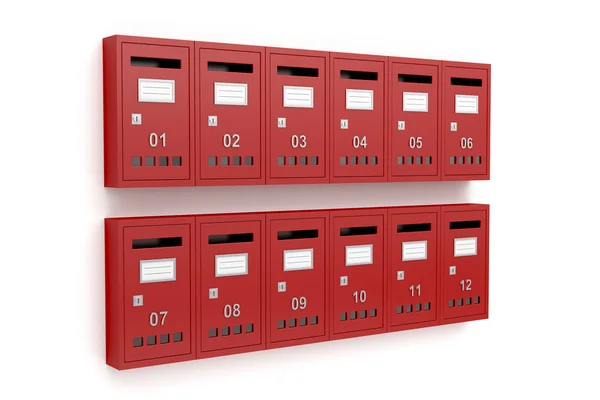 Red mailboxes — Stock Photo, Image