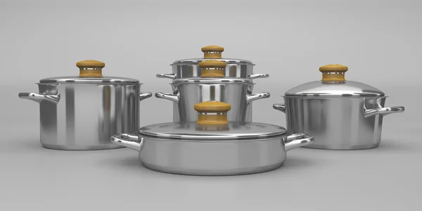 ステンレス鋼の鍋 — ストック写真
