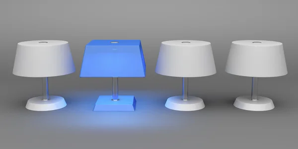 Einzigartige blaue Lampe — Stockfoto