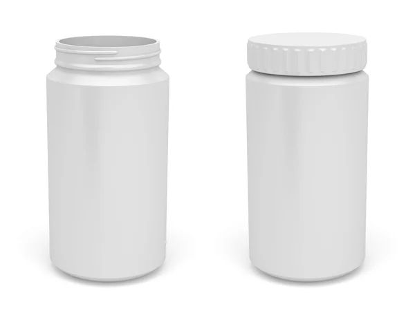 White plastic bottles — Stock Photo, Image