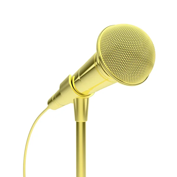 Gold microphone — Stock Photo, Image