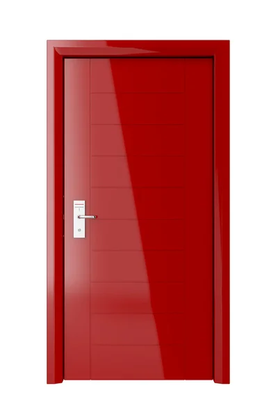 Červené dveře s elektronickým zámkem — Stock fotografie