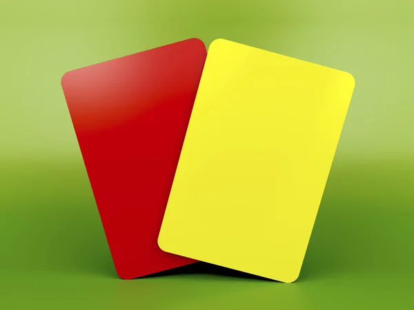 Red and yellow cards — Stock Photo, Image