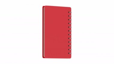 beyaz zemin üzerine kırmızı defter