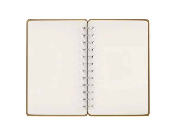 Notebook Branco Isolado Fundo Branco — Fotografia de Stock