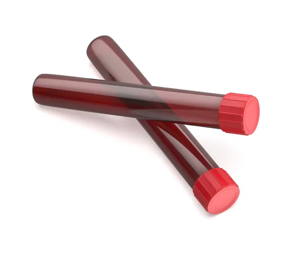 Test Tubes Blood White Background — Stock Photo, Image