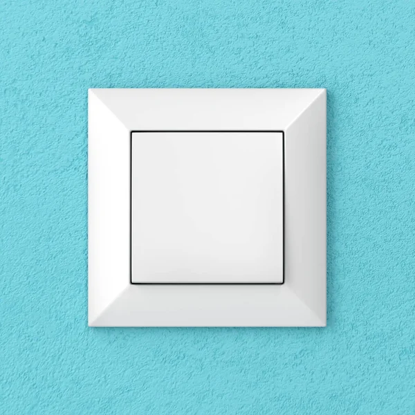 Light Switch Blue Wall Front View — Stock Photo, Image