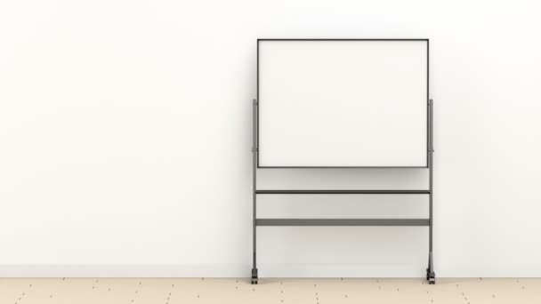 Blanco Mobiel Whiteboard Kantoor Klas — Stockvideo