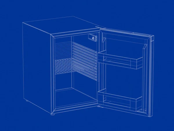 Καλώδιο Πλαίσιο Μοντέλο Του Μικρού Ψυγείου — Φωτογραφία Αρχείου