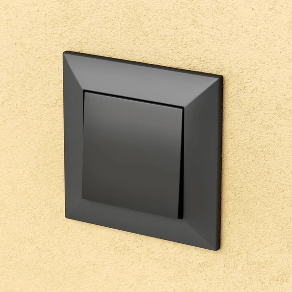 Черный Выключатель Стене — стоковое фото