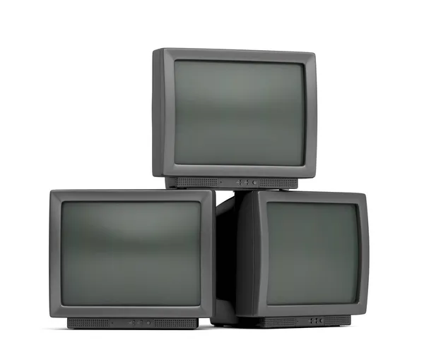 Group Three Retro Televisions — Stock Photo, Image