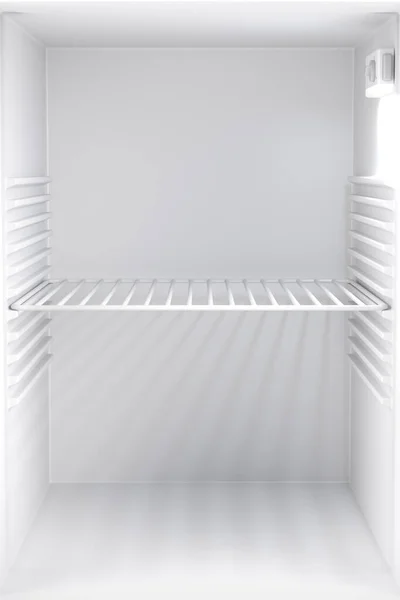Внутренний Вид Пустой Небольшой Холодильник Вид Спереди — стоковое фото