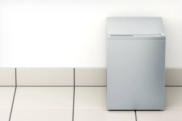 Срібний Маленький Холодильник Кухні — стокове фото