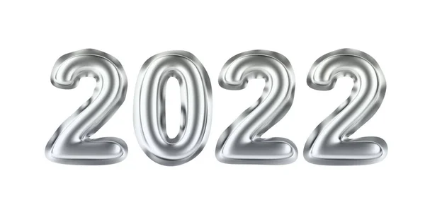 Gelukkig Nieuwjaar 2022 Concept Beeld Met Zilveren Ballonnen Vooraanzicht — Stockfoto