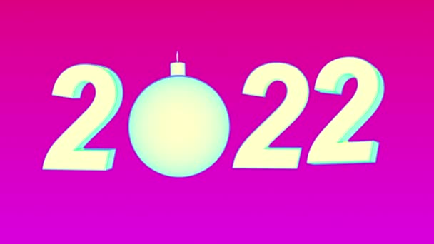 Felice Anno Nuovo 2022 Animazione Con Palla Natale — Video Stock