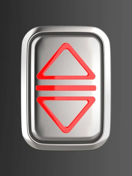 Stříbrné Tlačítko Pro Volání Výtahu Nahoru Dolů — Stock fotografie