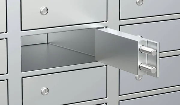 Opened Empty Safety Deposit Box — Stock Photo, Image