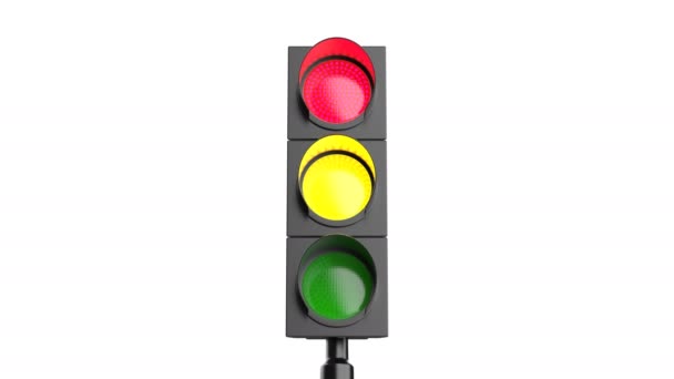 Közlekedési Lámpa Váltása Zöld Sárga Piros Között — Stock videók