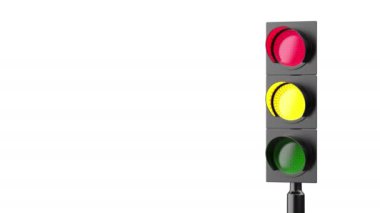 Trafik ışığı yeşil, sarı ve kırmızı arasında değişiyor