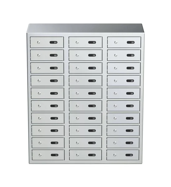 Bank Safety Lockers White Background — Stockfoto