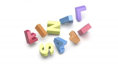 Renkli harflerle son satış tanıtım animasyonu