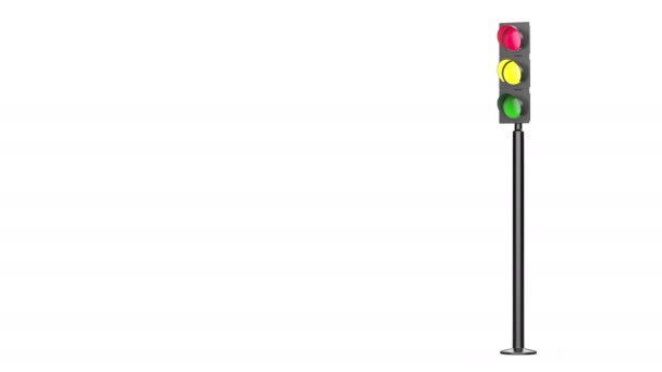 Світлофор Змінюється Між Зеленим Жовтим Червоним — стокове відео