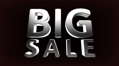 Büyük indirim, siyah arkaplanda gümüş harfli tanıtım metni.