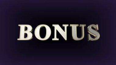 Koyu arkaplanda dönen altın harflerle bonus afiş