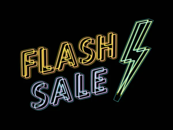 Flash Sale Promo Tekst Zwarte Achtergrond — Stockfoto