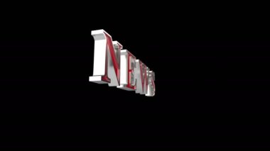 Haber, siyah arkaplanda 3D metin döndürme