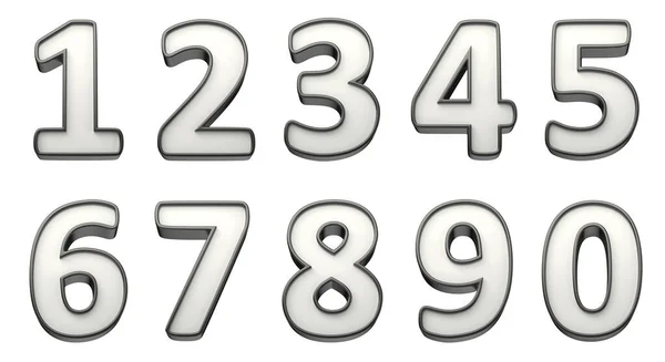 Set Numbers Isolated White Background Front View — Stock Photo, Image