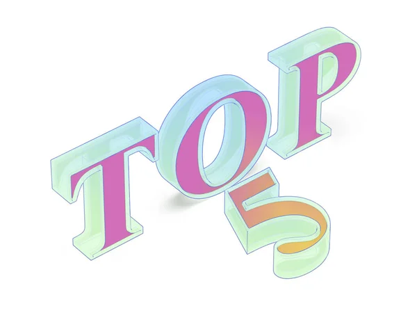 Top Text White Background Best Five List —  Fotos de Stock