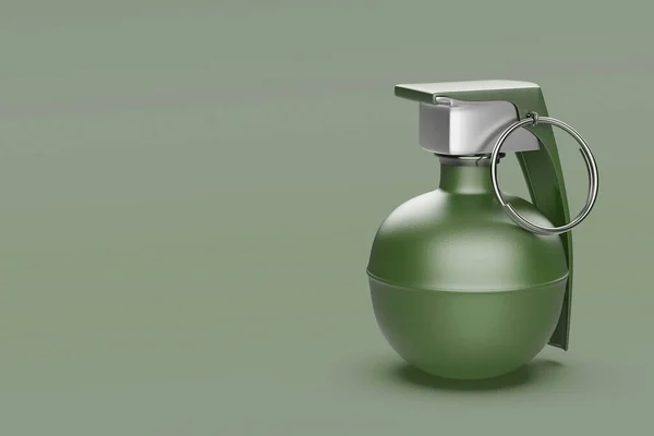 Hand Grenade Green Background — Stock fotografie