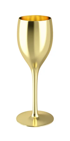 Luksusowy Złoty Kieliszek Wina Białym Tle — Zdjęcie stockowe