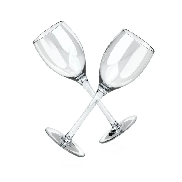 Two Empty Wine Glasses White Background — Stock Photo, Image