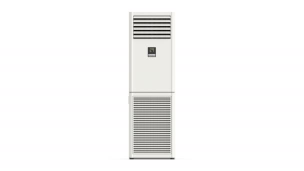 Big Floor Standing Air Conditioner Blowing Cold Air Front View — 图库视频影像
